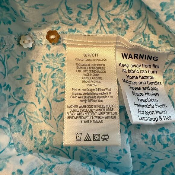 Eileen West Nightgown Small Cotton Poplin Floral Pristine Cottagecore Feminine - Picture 6 of 9